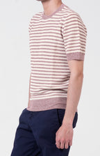 T-shirt manica corta in lino e cotone