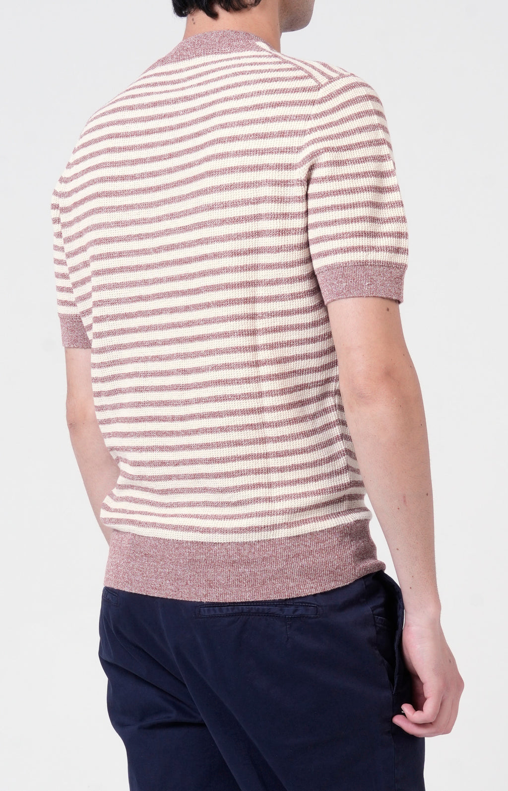 T-shirt manica corta in lino e cotone