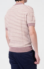T-shirt manica corta in lino e cotone