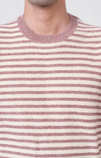 T-shirt manica corta in lino e cotone