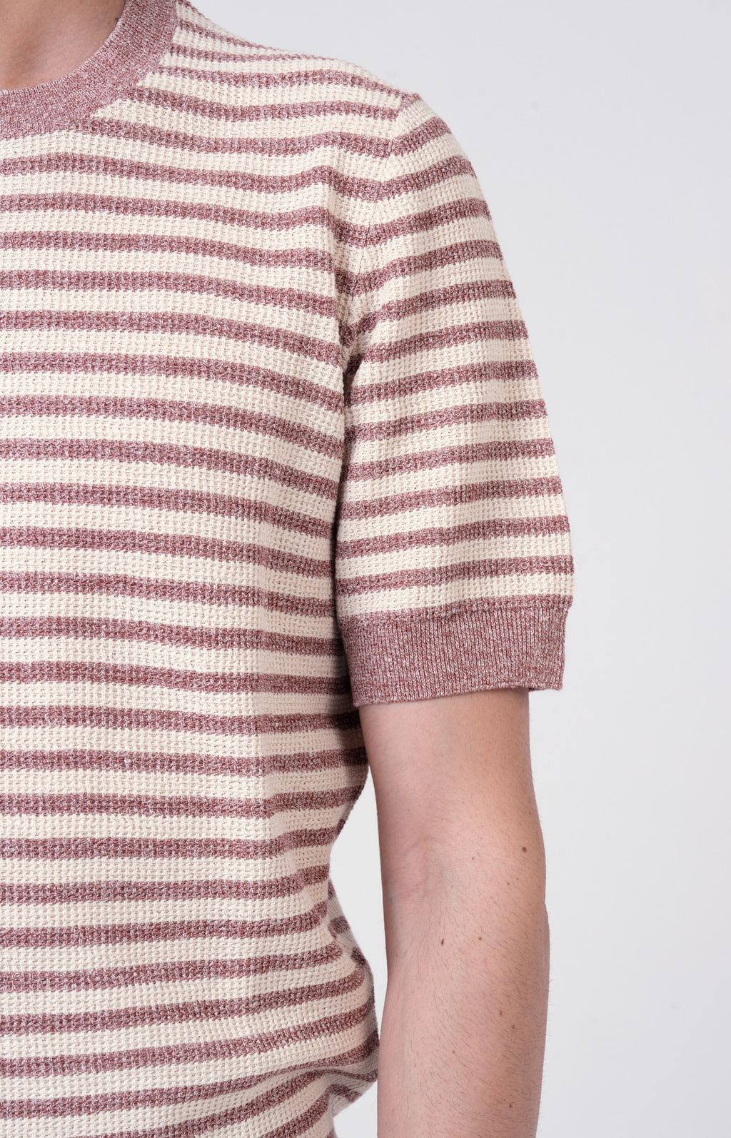 T-shirt manica corta in lino e cotone