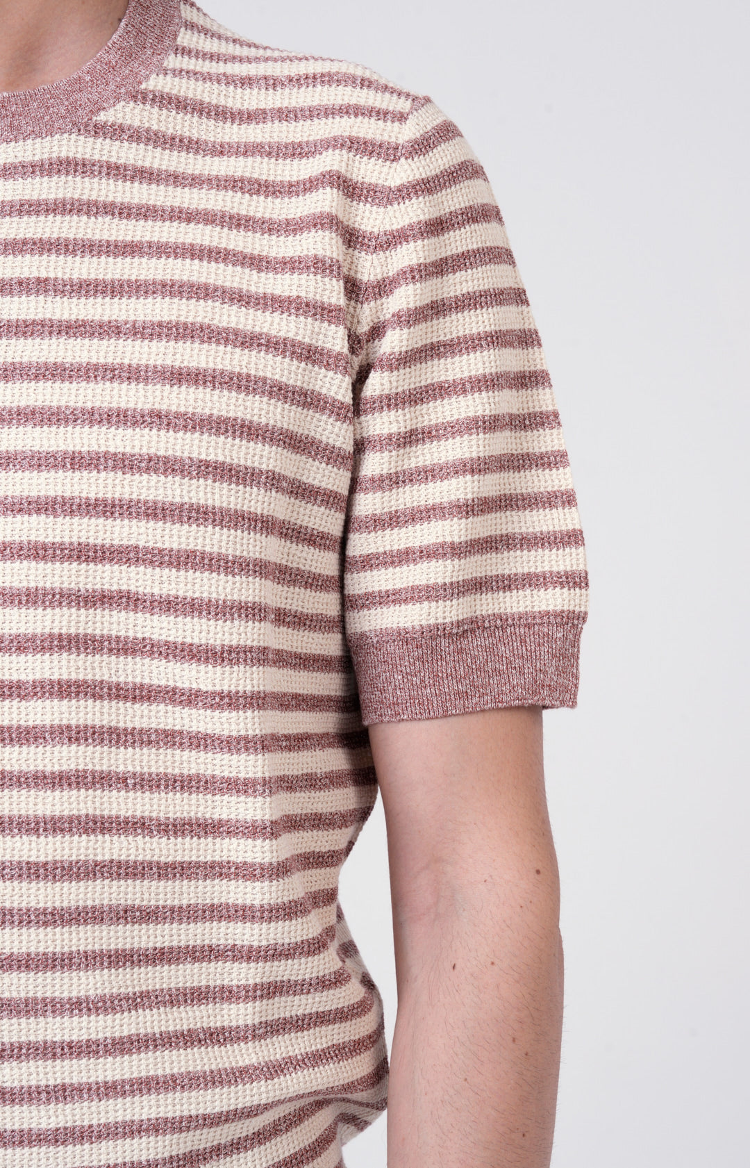 T-shirt manica corta in lino e cotone