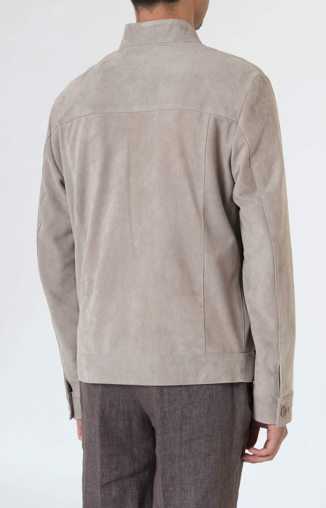 Suede zip bomber jacket