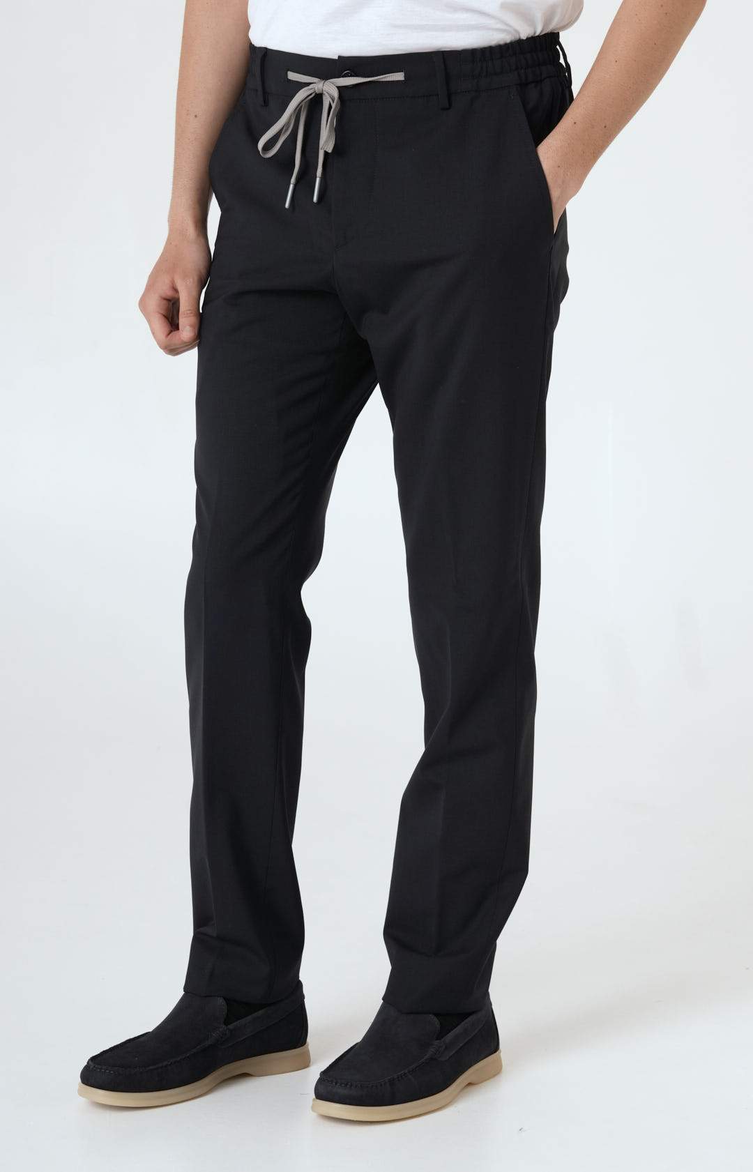 Pantalone "Leisure Fit" in lana stretch ultra-light
