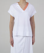 Maglia bicolore in jersey di cotone