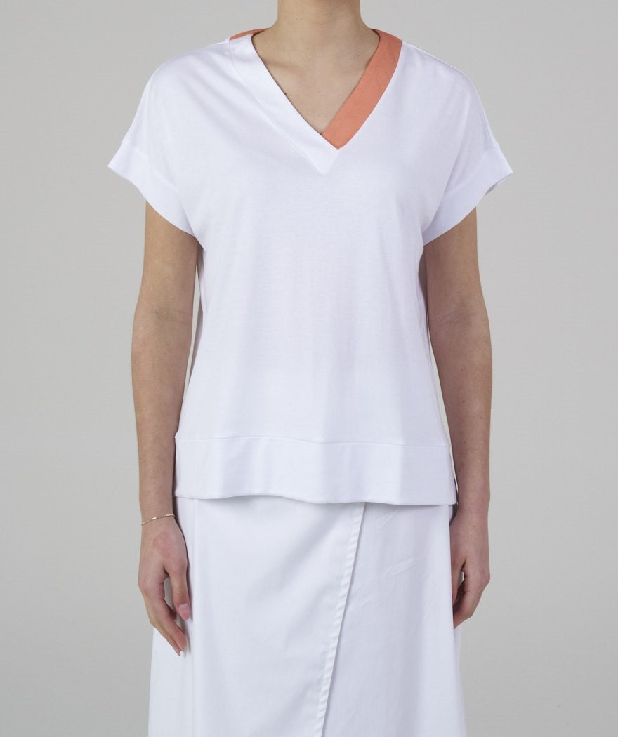 Maglia bicolore in jersey di cotone