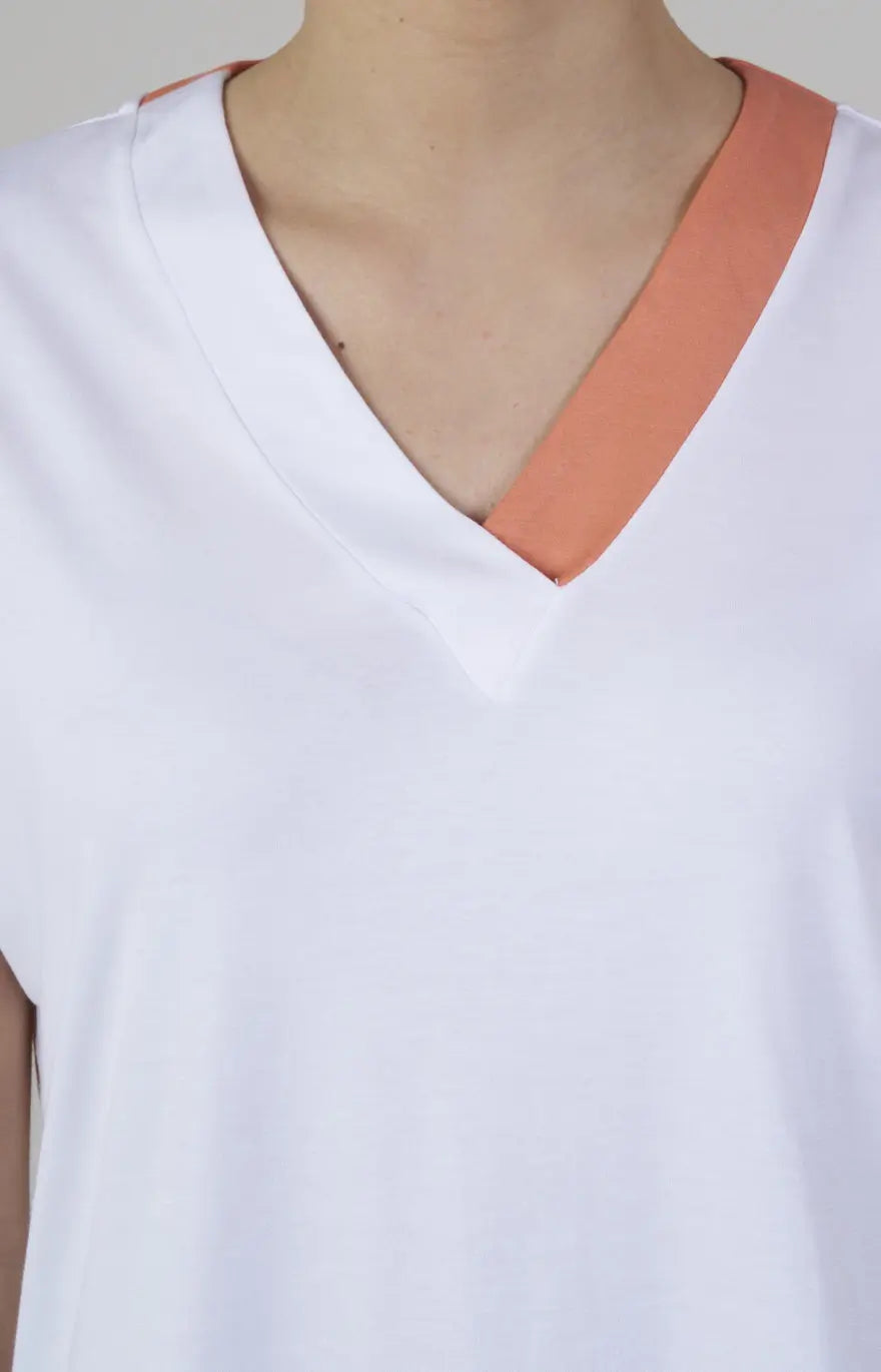 Maglia bicolore in jersey di cotone