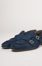 Suede double buckle moccasin