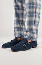 Suede double buckle moccasin