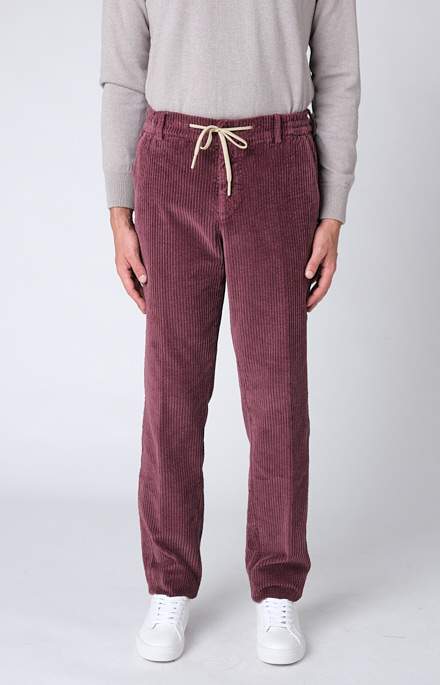 "Leisure Fit" trousers in stretch velvet