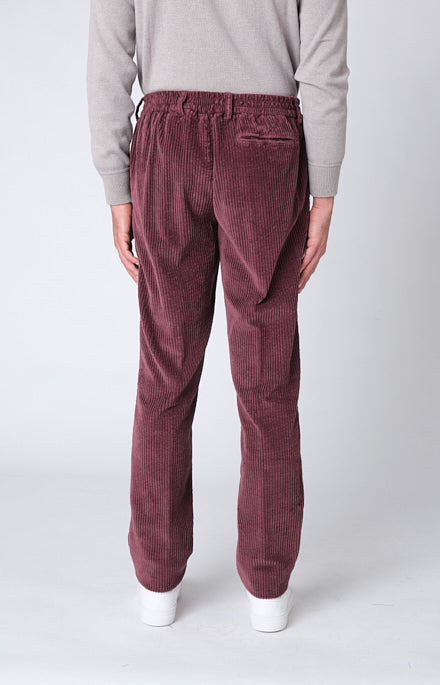 "Leisure Fit" trousers in stretch velvet