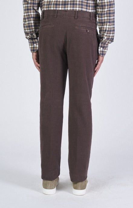Stretch moleskin comfort trousers with America pocket