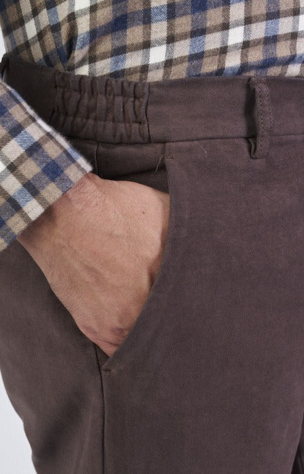 Stretch moleskin comfort trousers with America pocket