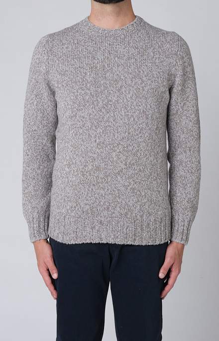Crew neck in melange wool