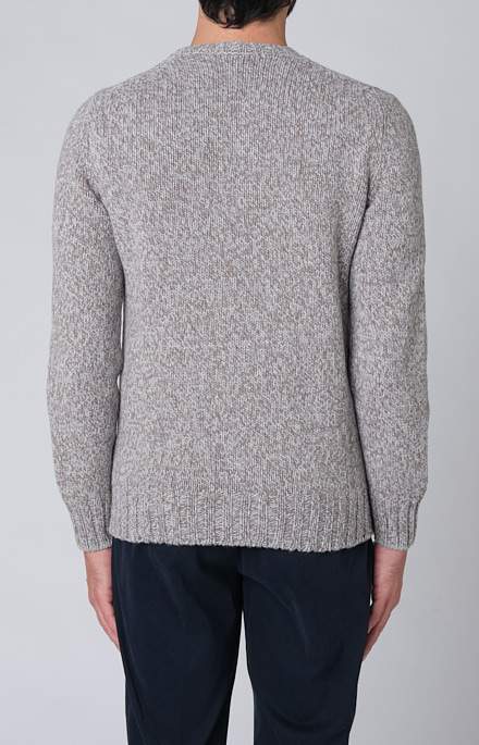 Crew neck in melange wool