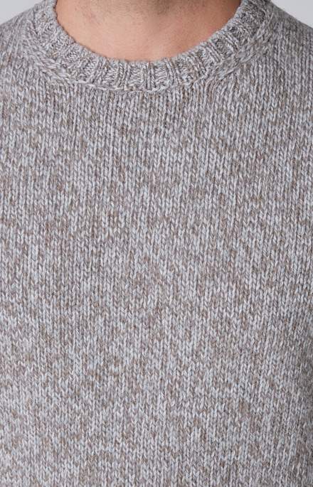 Crew neck in melange wool