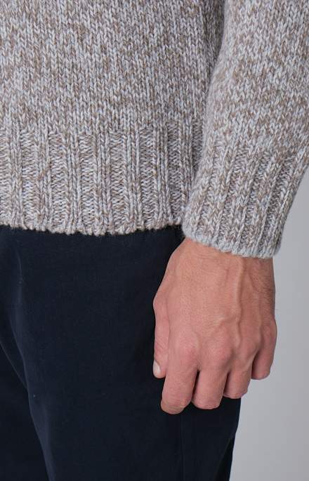 Crew neck in melange wool