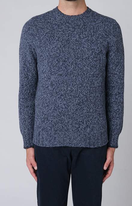 Crew neck in melange wool