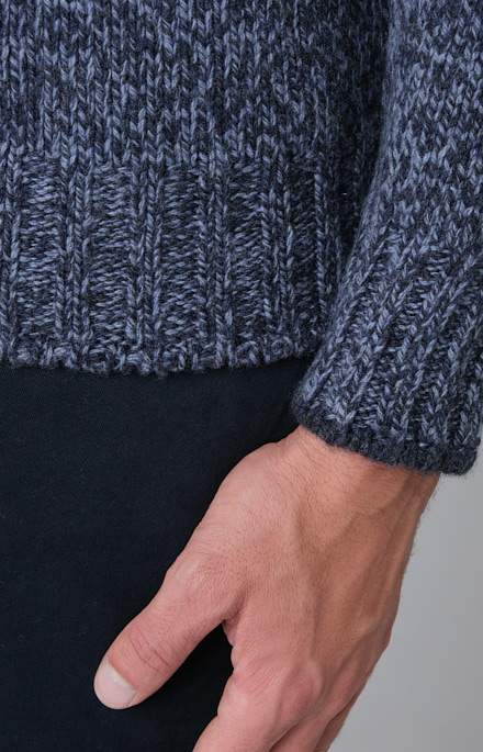 Crew neck in melange wool