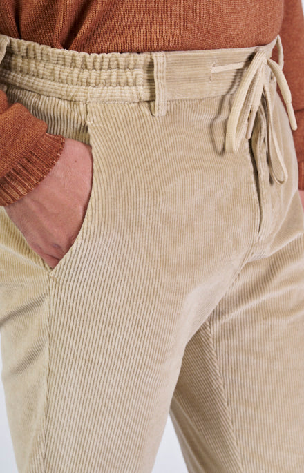 "Leisure Fit" trousers in stretch velvet