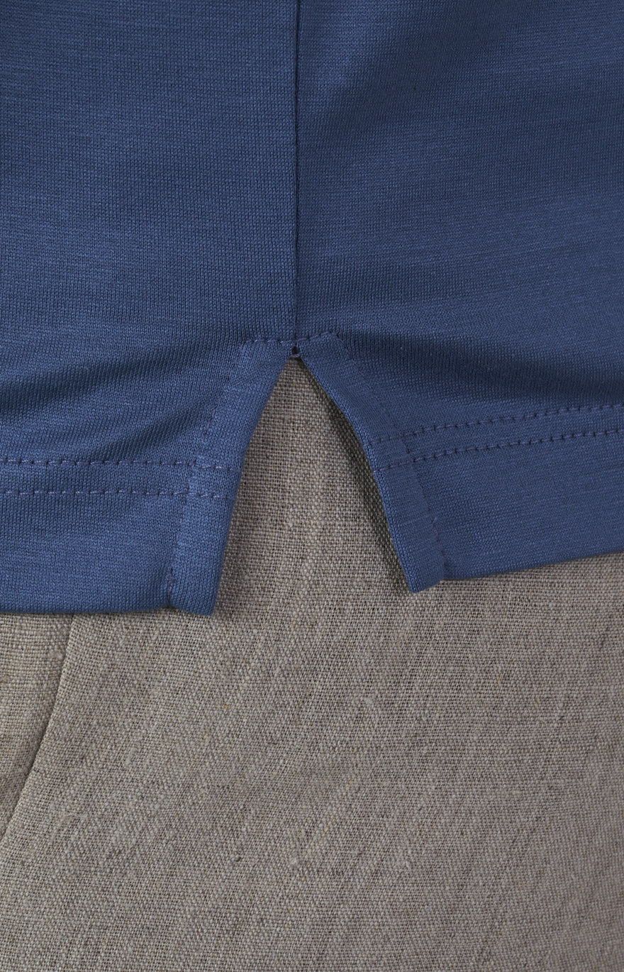 Short-sleeved polo shirt in ultra-light Scottish yarn