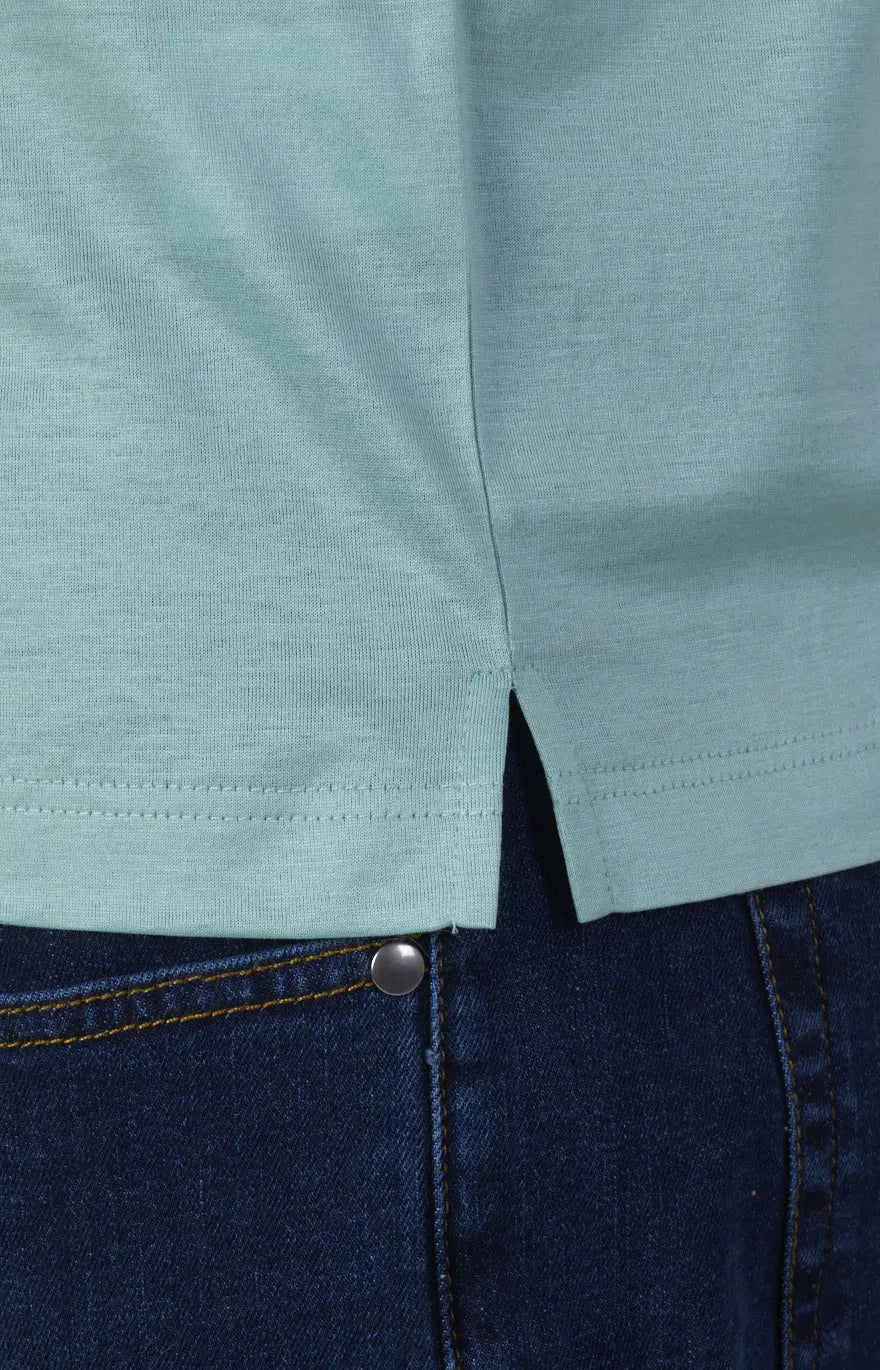 Short-sleeved polo shirt in ultra-light Scottish yarn