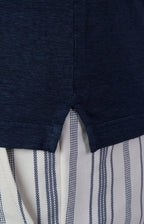 Short-sleeved polo shirt in ultra-light linen jersey