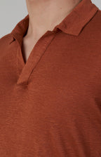 Polo manica lunga in jersey di lino ultra-light