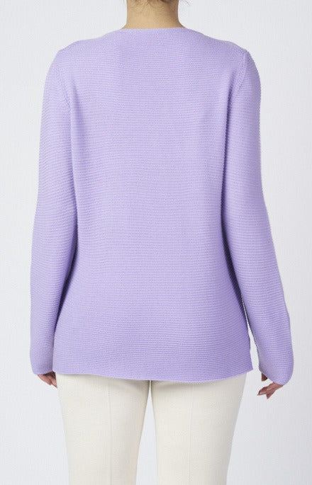 V-neck sweater in links stitch wool