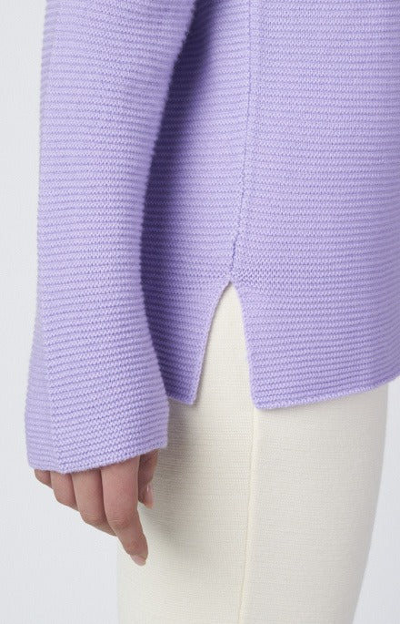 V-neck sweater in links stitch wool