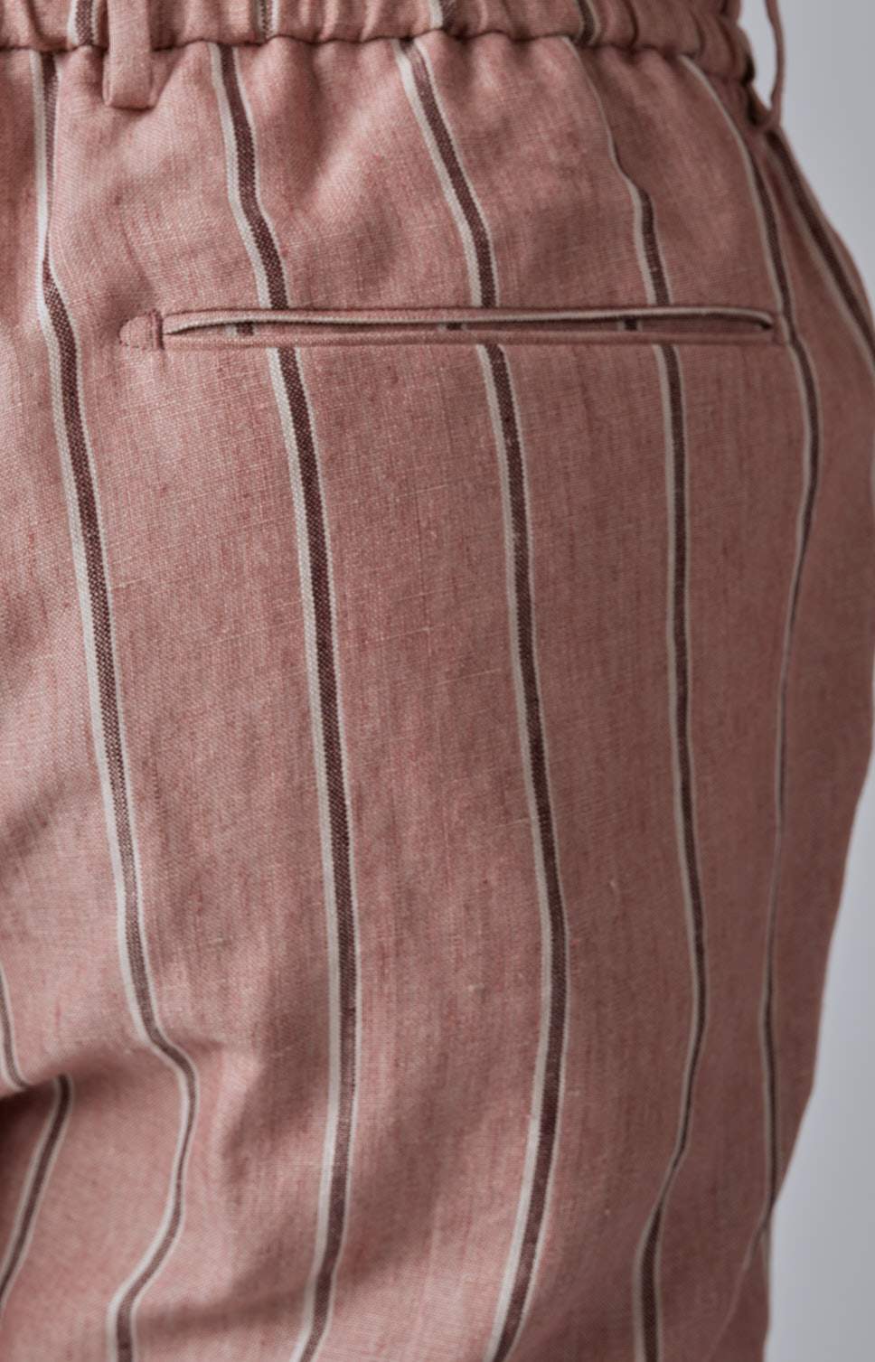 Pantalone "Leisure Fit" in lino rigato