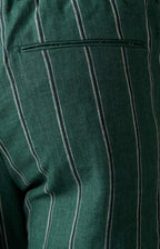 Pantalone "Leisure Fit" in lino rigato