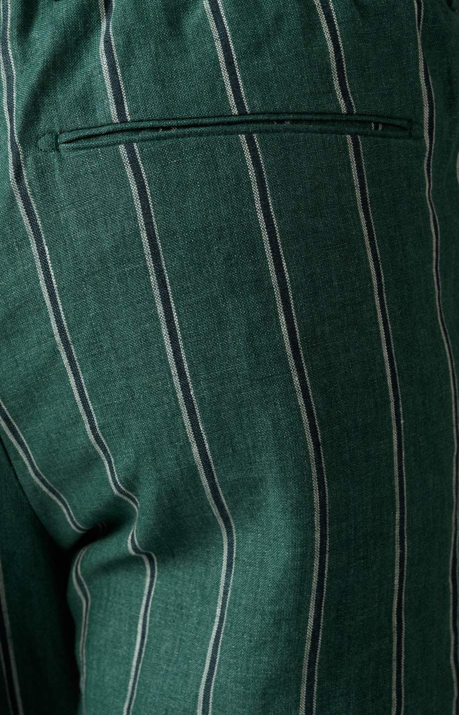 Pantalone "Leisure Fit" in lino rigato
