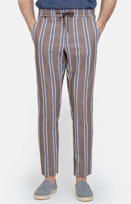 Pantalone leisure fit in puro lino con coulisse_397_1