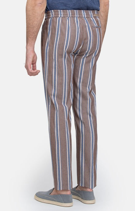 Pantalone leisure fit in puro lino con coulisse_397_4