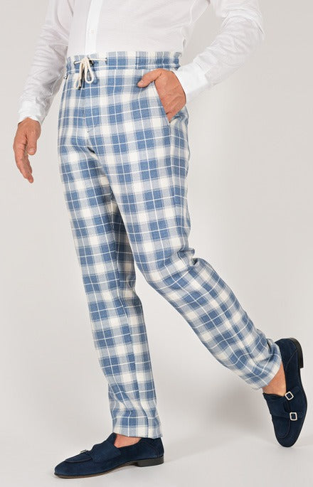 Pantalone leisure fit in puro lino con coulisse_470_1