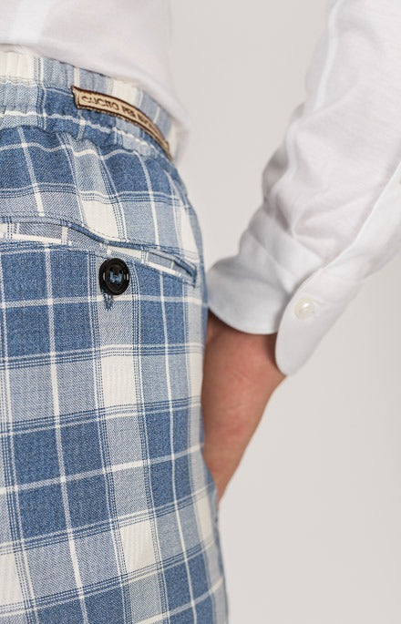 Pantalone leisure fit in puro lino con coulisse_470_4