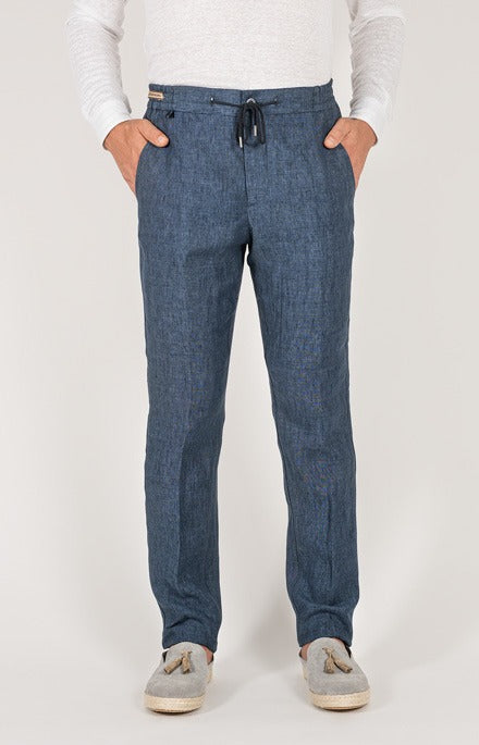 “Leisure Fit” linen trousers