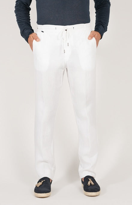 “Leisure Fit” linen trousers