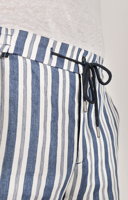 Pantalone leisure fit in puro lino con coulisse_473_3