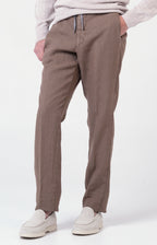 “Leisure Fit” linen trousers