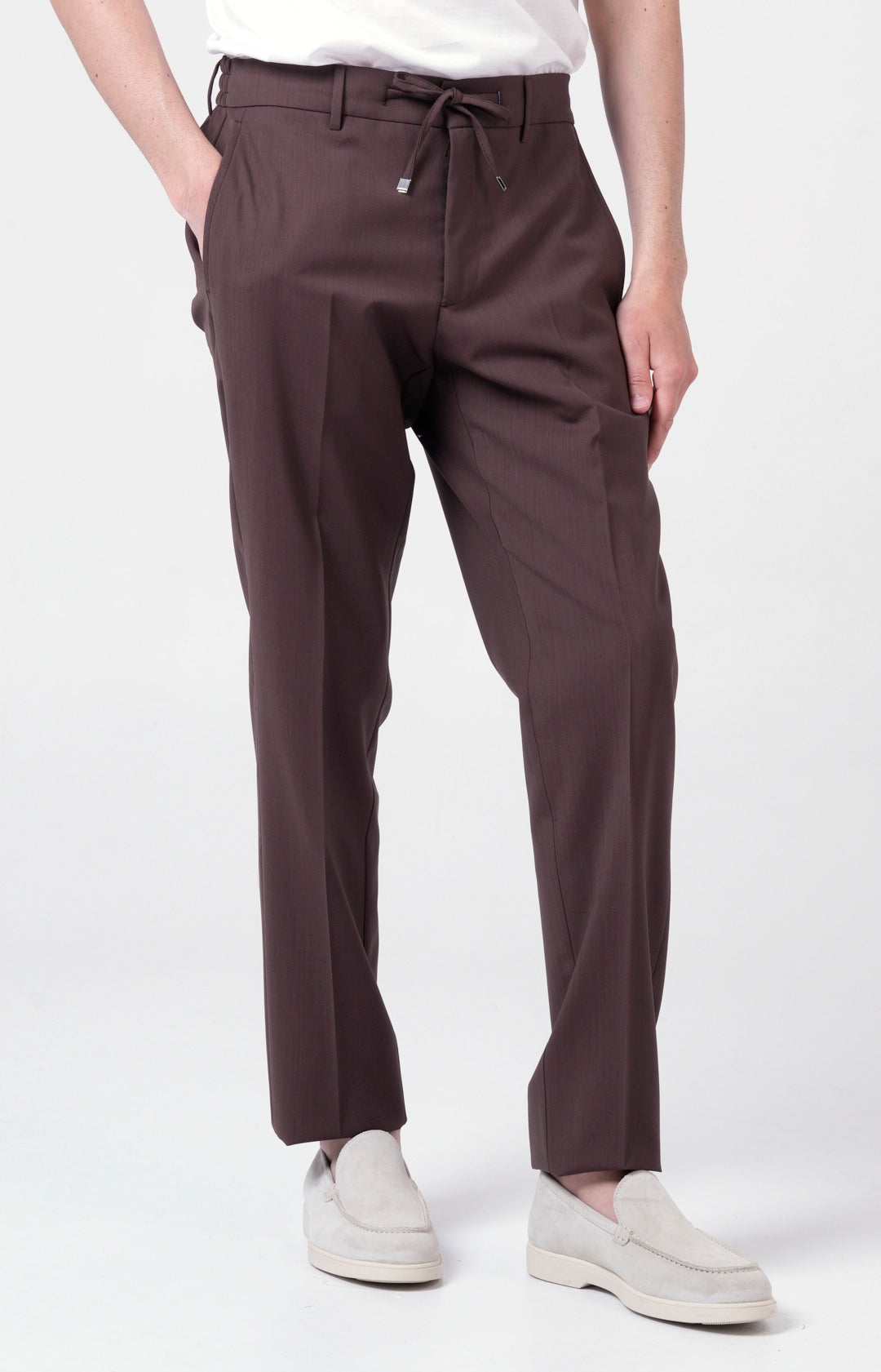 Pantalone "Leisure Fit" in lana stretch ultra-light