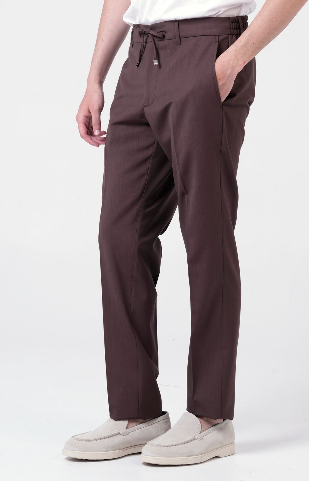 Pantalone "Leisure Fit" in lana stretch ultra-light
