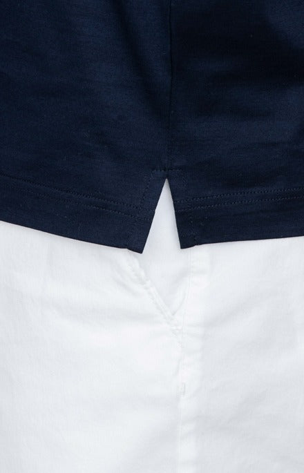 Short-sleeved polo shirt in ultra-light Scottish yarn