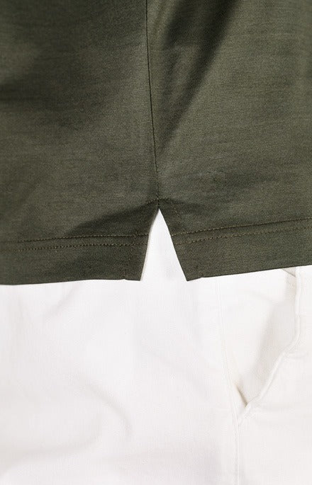 Short-sleeved polo shirt in ultra-light Scottish yarn