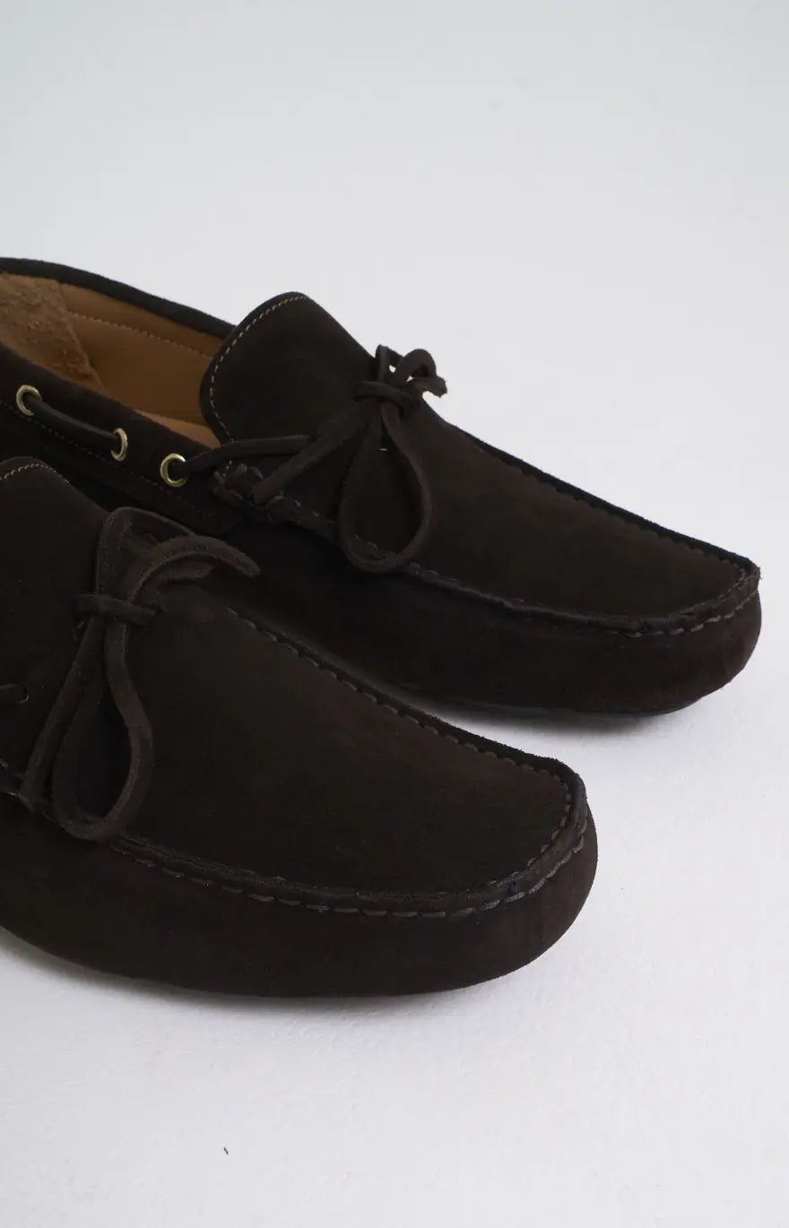 Mocassino barca in pelle scamosciata