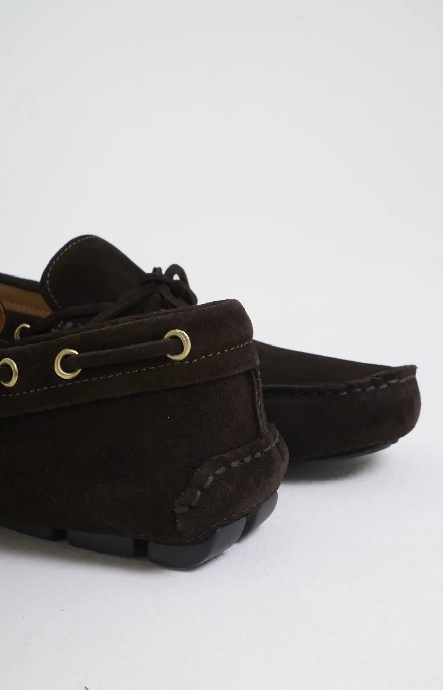 Suede boat moccasin