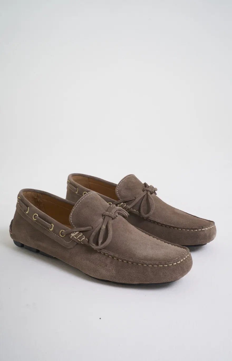 Suede boat moccasin