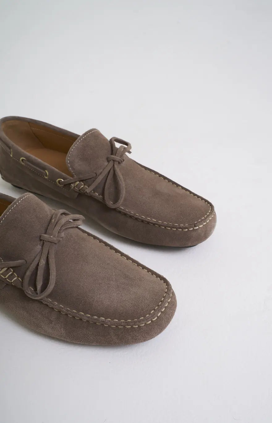 Suede boat moccasin
