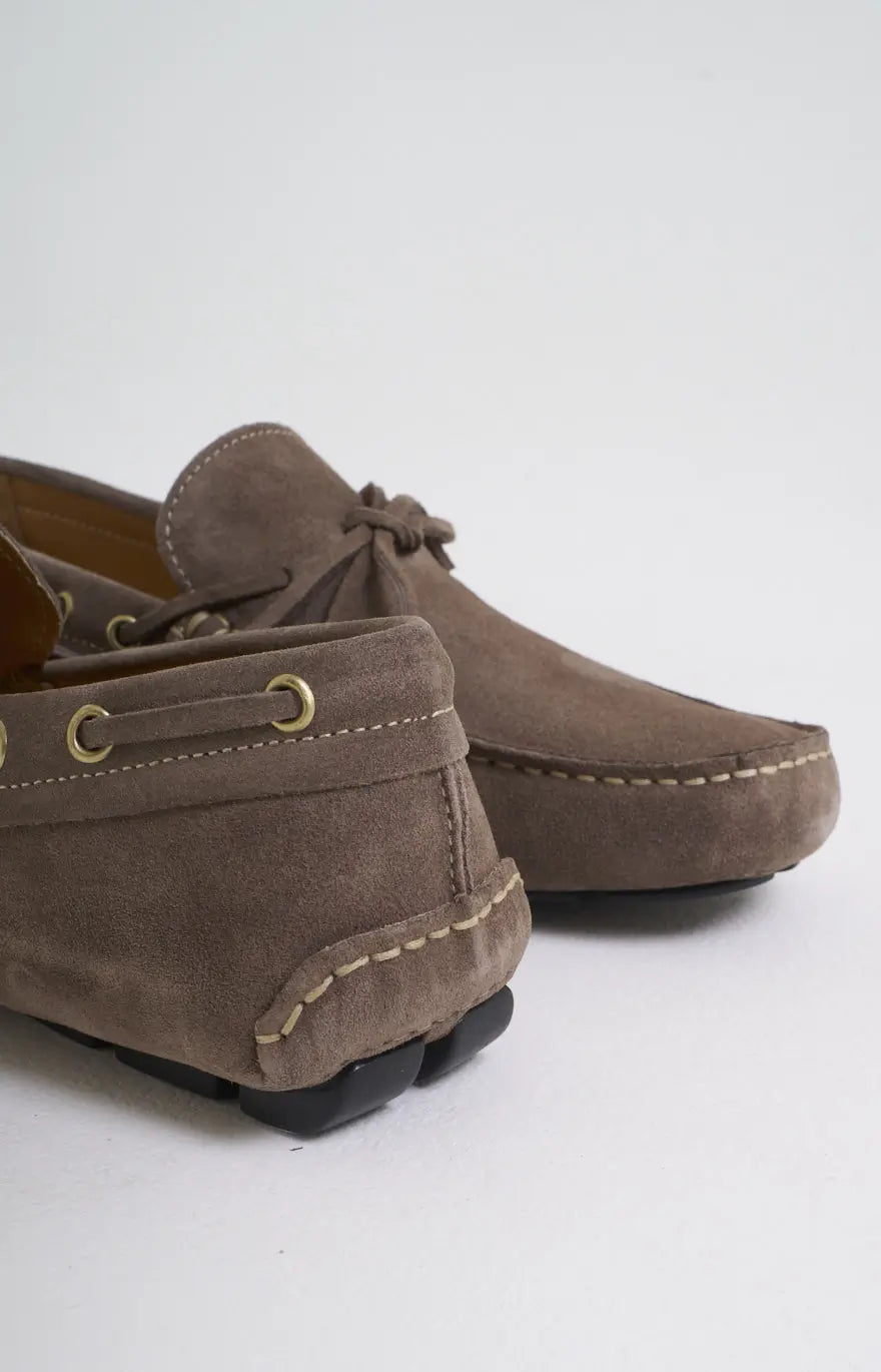 Suede boat moccasin